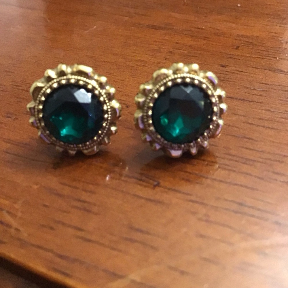 Emerald Green Stud Dainty Earrings For Women Jewelry